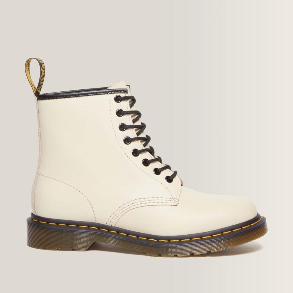 Dr. Martens 1460 Parchment Beige Smooth Leather 8-Eye Combat Boots 30552